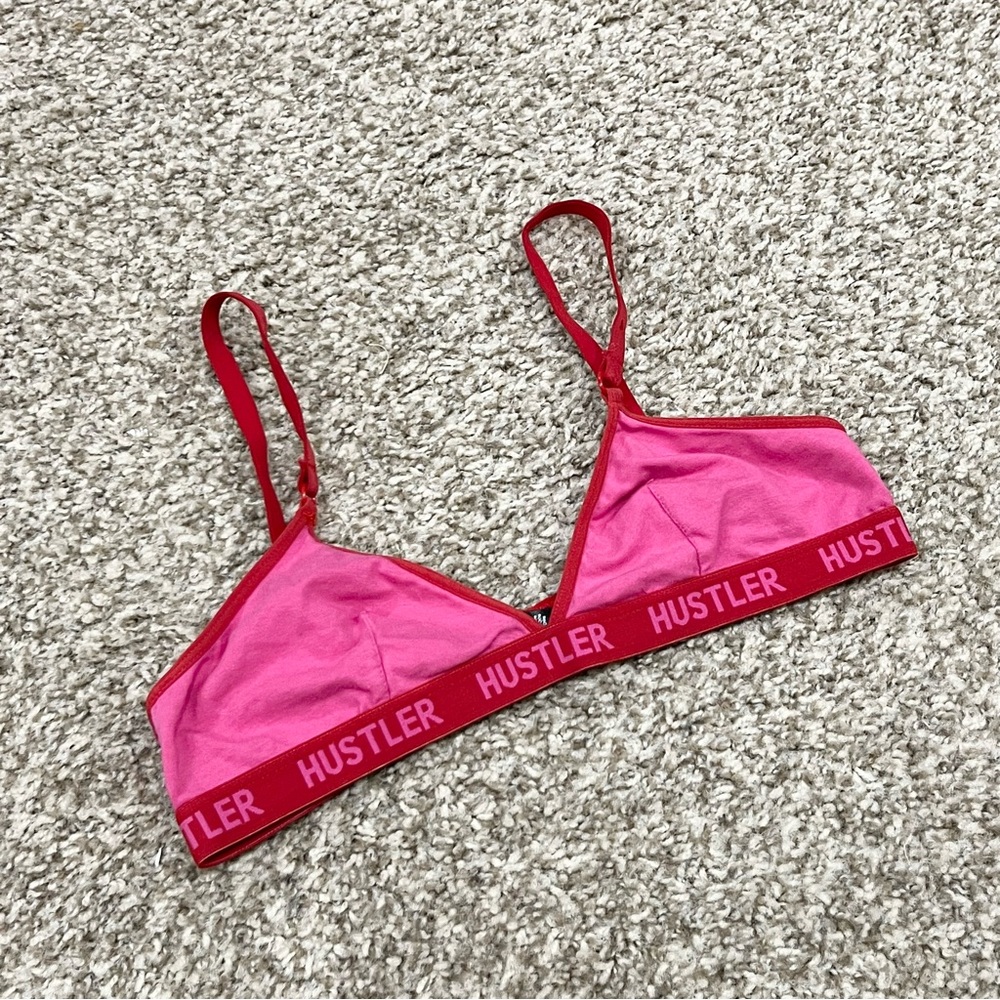 Vintage hustler Hollywood pink and red bra